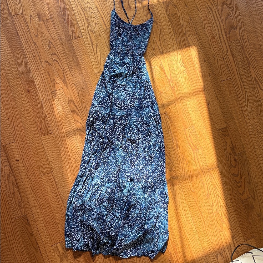 Tiare Hawaii Navy and White Patterned Dress